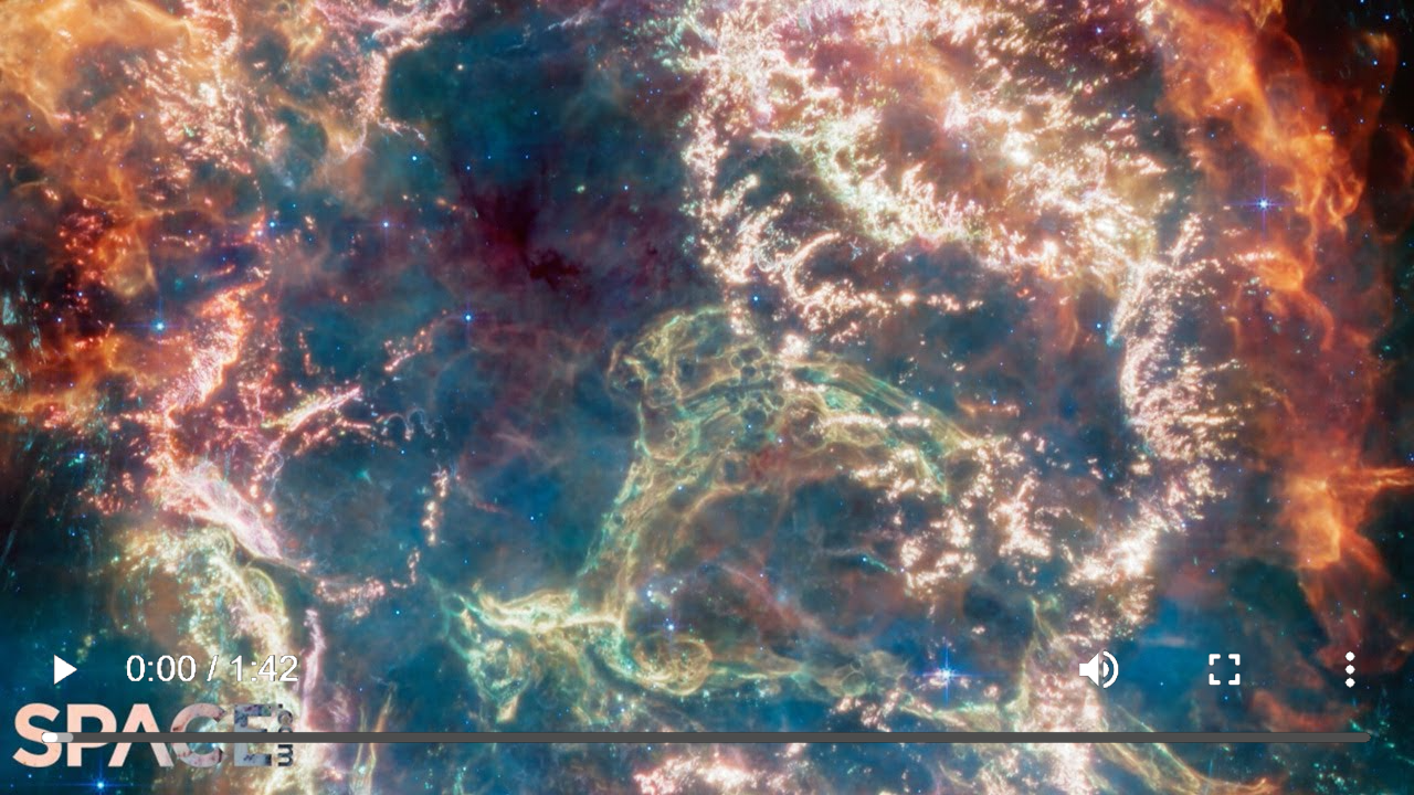 Zoom into the supernova remnant Cassiopeia A [3840x2160 trimmed]